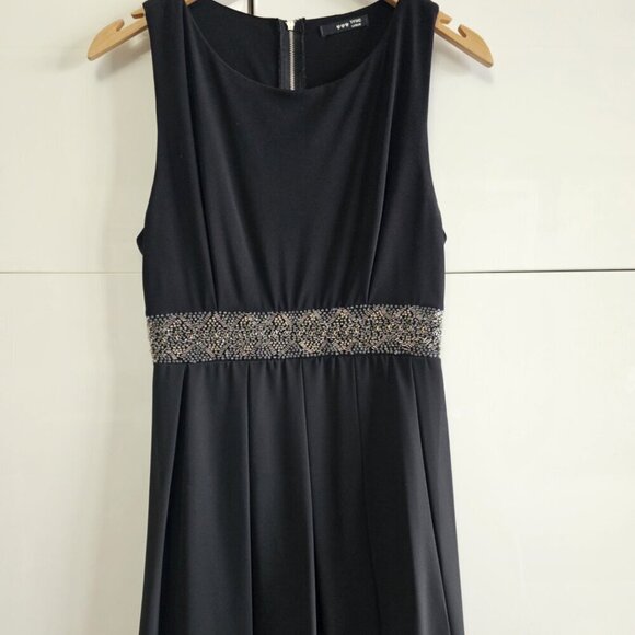 TFNC Flowing Beaded Mini Black Dress - Picture 2 of 8